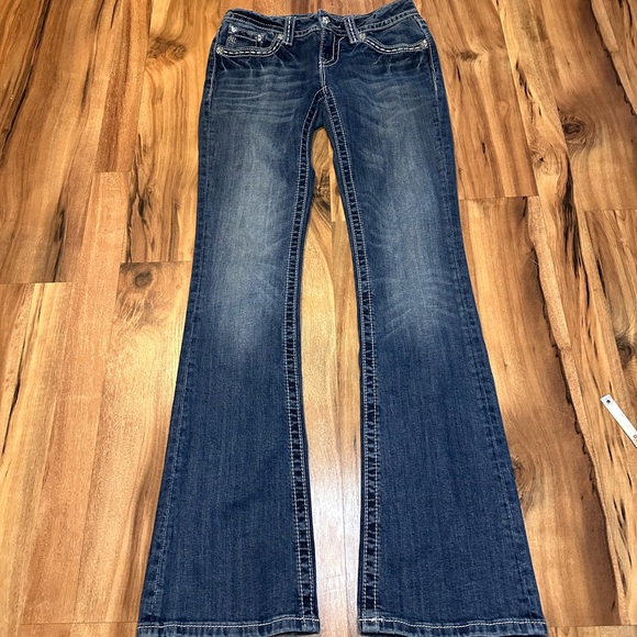 Miss Me Lace Pocket Bootcut Jeans Woman’s Size 26 Y2K  Early 2000s Dark Wash - Picture 11 of 13